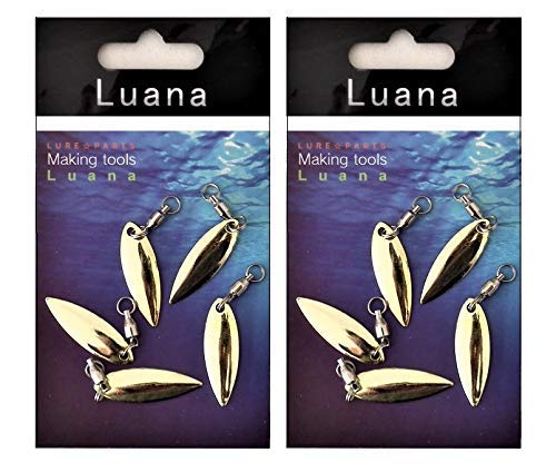 Luana® ルアー釣り ウィローリーフ ブレード 20枚セット /ハンドクラフト メタルジグ スピナー フロッグ ハード ソフト ルアー改造 (ゴールド, S-20枚)