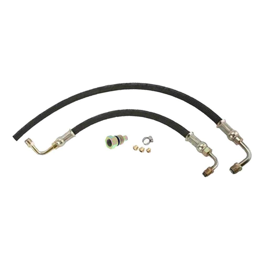 Speedway Motors Power Steering Hose Kit Includes High and Low Pressure Hoses, Flow Control Valve, and Adapter compatible with 74-78 Mustang II to GM
