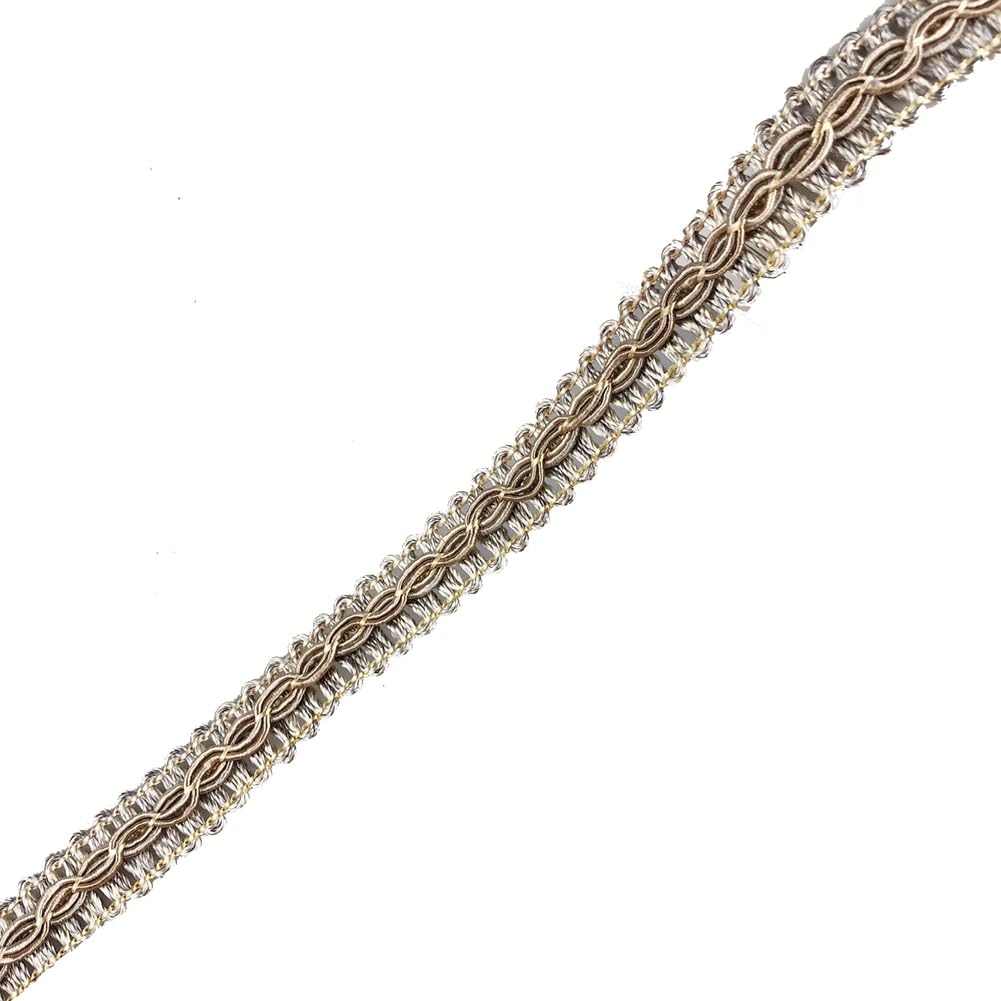 Yurosiay Braided Borders 10 m Braid Trim 1 cm Wide Gimp Border Handmade Trimming Vintage Woven Twist Cord Braid Decorative Ribbon Lace Trim for DIY Sewing Braids Grey