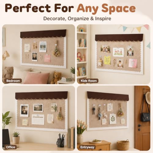 Image of Climberty Scalloped Bulletin Board Felt Cork Pin Board