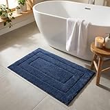 GRANNY SAYS Navy Bathroom Rugs, Bath Mats for Bathroom Non-Slip, Super Soft and Water Absorbent, Microfiber Bath Rugs Washable, Bath Rugs for Floor, Tub and Shower, 16' x 24'
