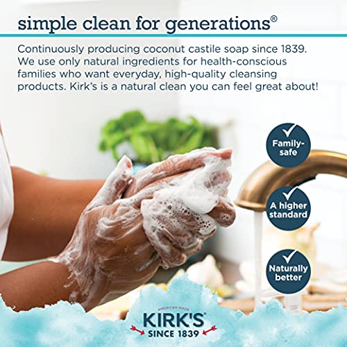 Kirk's 3-In-1 Castile Liquid Soap Fragrance Free Soap | Head-To-Toe Clean Shampoo, Face Soap & Body Wash For Men, Women & Children | 32 Fl Oz. - 2 Pack #TOP6