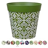 Hum Flowerpots, Baldosa verde maroc, maceta de plástico, maceta para exteriores o interiores, 25 cm x 25 cm (14 diseños disponibles)