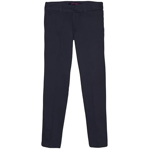 French Toast Girls' Adjustable Waist Stretch Twill Straight Leg Pant (Standard & Plus)