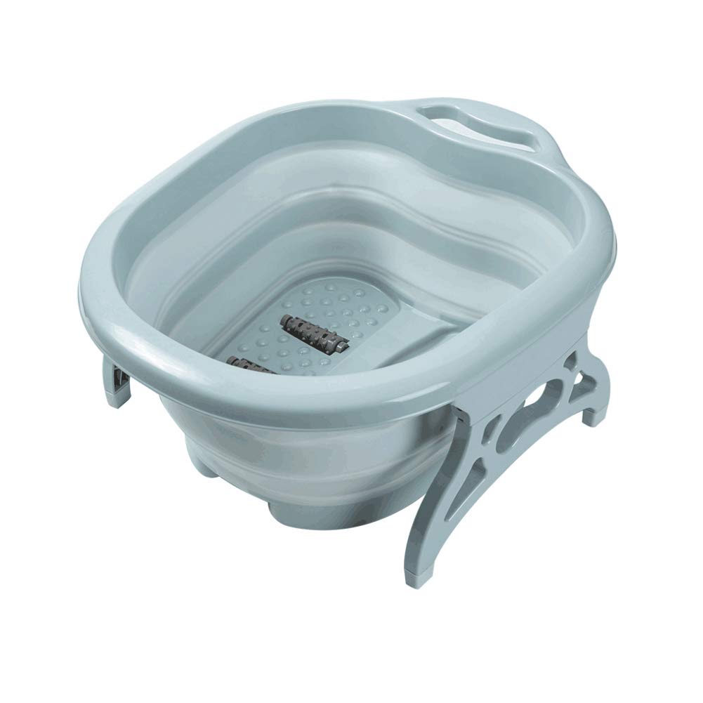 shuweier Portable Folding Foot Bath Basin Plastic Massage Barrel,Home Travel Massage Foot Spa