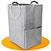 Monlamar® Cestino per il bucato con divisore rimovibile e due reti per il bucato - 34x28x50cm - Cestino per il bucato pieghevole in poliestere con maniglie - Ideale per la preselezione - 47L (grigio)
