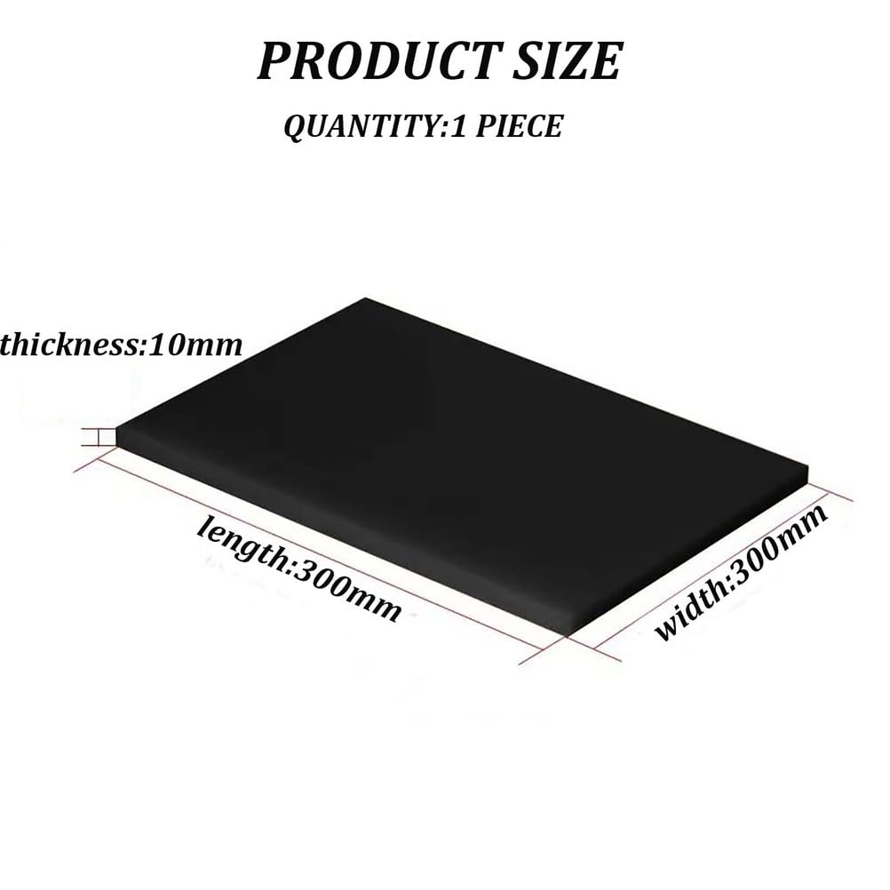 Hoja de plástico reutilizable ABS negro de 300 mm x 300 mm - 1 pieza(10mm)