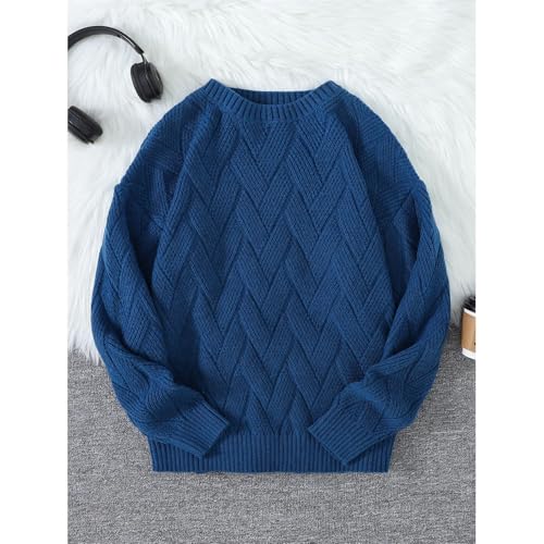 Men Japanese Style Round Neck Couple Sweater Plain Weave Business Casual Tops2