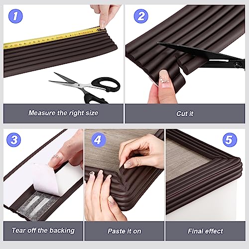 Image of Tradder 59 ft Extra-Wide Baby Proofing Table Edge Protector Crib Rail Bumper Child Safety Bunk Bed Ladder Cover Furniture Fireplace Desk Corner Guard with Adhesive Pre-Taped Foam Padding (Brown)