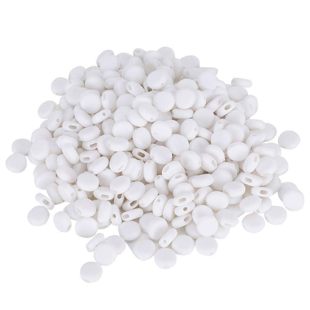 400Pcs Cord Locks Silicone Toggles Adjustment Buckle Silicone Anti-Slip Face Cover Ear Band Extension Rope Connectors for DIY Crafts Supplies(white)