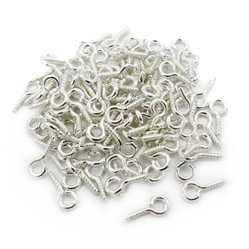 100 Tige piton à vis création fimo 10mm - Argenté