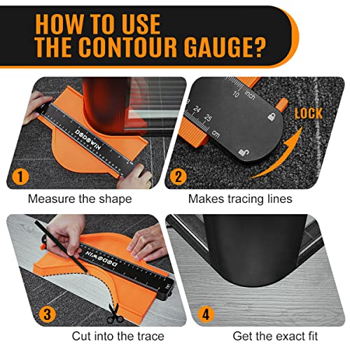 Dodowin Contour Gauge Profile Tools, Gifts For Men, Dad, Husband, Grandpa, Woodworking Tools For Flooring -Diy Tile Laying Carpenter, Anniversary Birthday Gift Ideas For Him, Cool Gadgets Home #TOP3