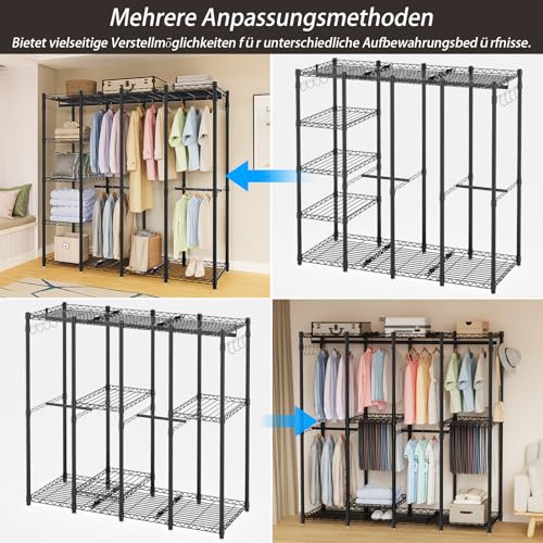 Offener Kleiderschrank Aqra System mit 9 Höhenverstellbaren Regalböden