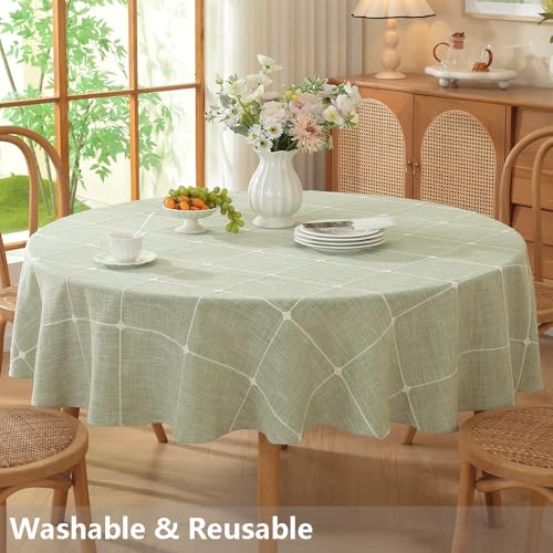 TruDelve Green Round Table Cloths 60 Inch Farmhouse Outdoor Picnic Cover by TruDelve - Used condition - Image 5