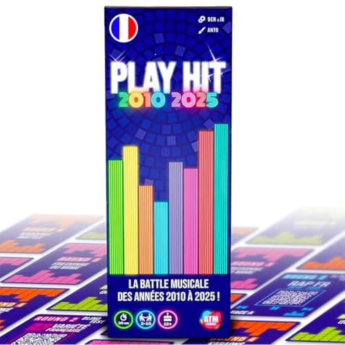 ATM Gaming Play Hit - Gioco da tavolo musicale - Quiz anni 2010-2025 - Gioco d'atmosfera da 12 anni - 2 a 10 giocatori - Feste, famiglia, adulti, regalo originale