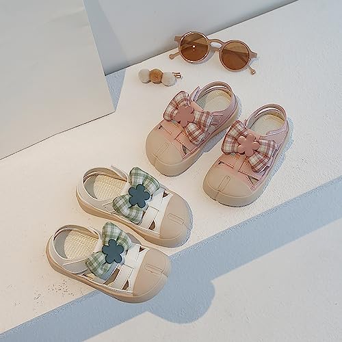 girls sandal size 11 Closed Toe Hollow Sandals Bow Princess Shoes Sheepsfoot Shape Beach Sandals3