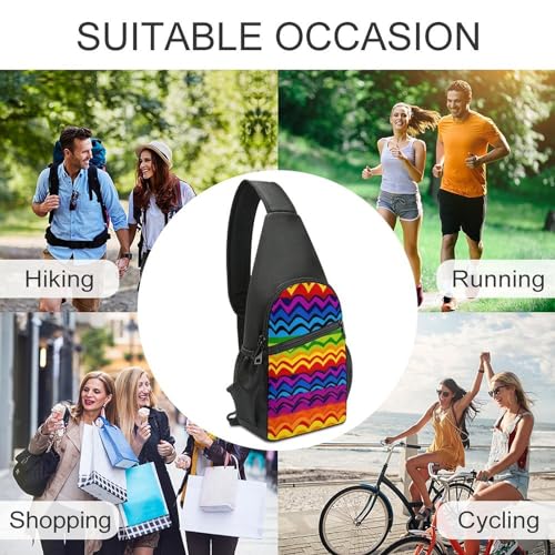 Bolso bandolera deportivo con diseño arcoíris miniatura 6