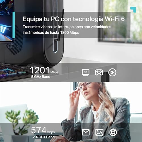 Wi-Fi 6 AX1800 USB Adapter compatible con Windows 11 y 10 4