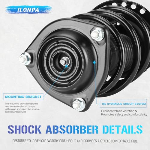 172708 172709 Front Struts Shocks w/Coil Spring & Sway Bar Links for Hyundai Elantra Sedan 1.8L (GLS, Limited) 2011-2013/ for Hyundai Elantra Sedan (1.8L, 2.0L) ALL Models 2014-2016 - [Exc. Hatchback] by ILONPA - Image 5