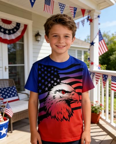 Image of uideazone Tshirts for Boys Kids Short Sleeve T-Shirt 3D Graphic Tee Shirts Tops Clothes 4-16 Years