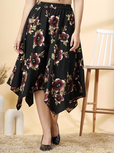 Image of OOMPH! Long Skirts for Women with Handkerchief Hem
