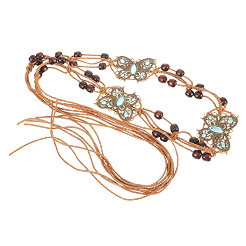 BESPORTBLE Bohemian Woven Waist Belt for Women Braided Rope Chain Waist Belt for Dress Accessory for Casual and Travel Wear