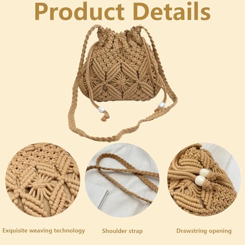 Straw Beach Bag for Women, Woven Crossbody Bag Boho Purses, Small Crochet Handbags Summer Bags for Vacation Travel4