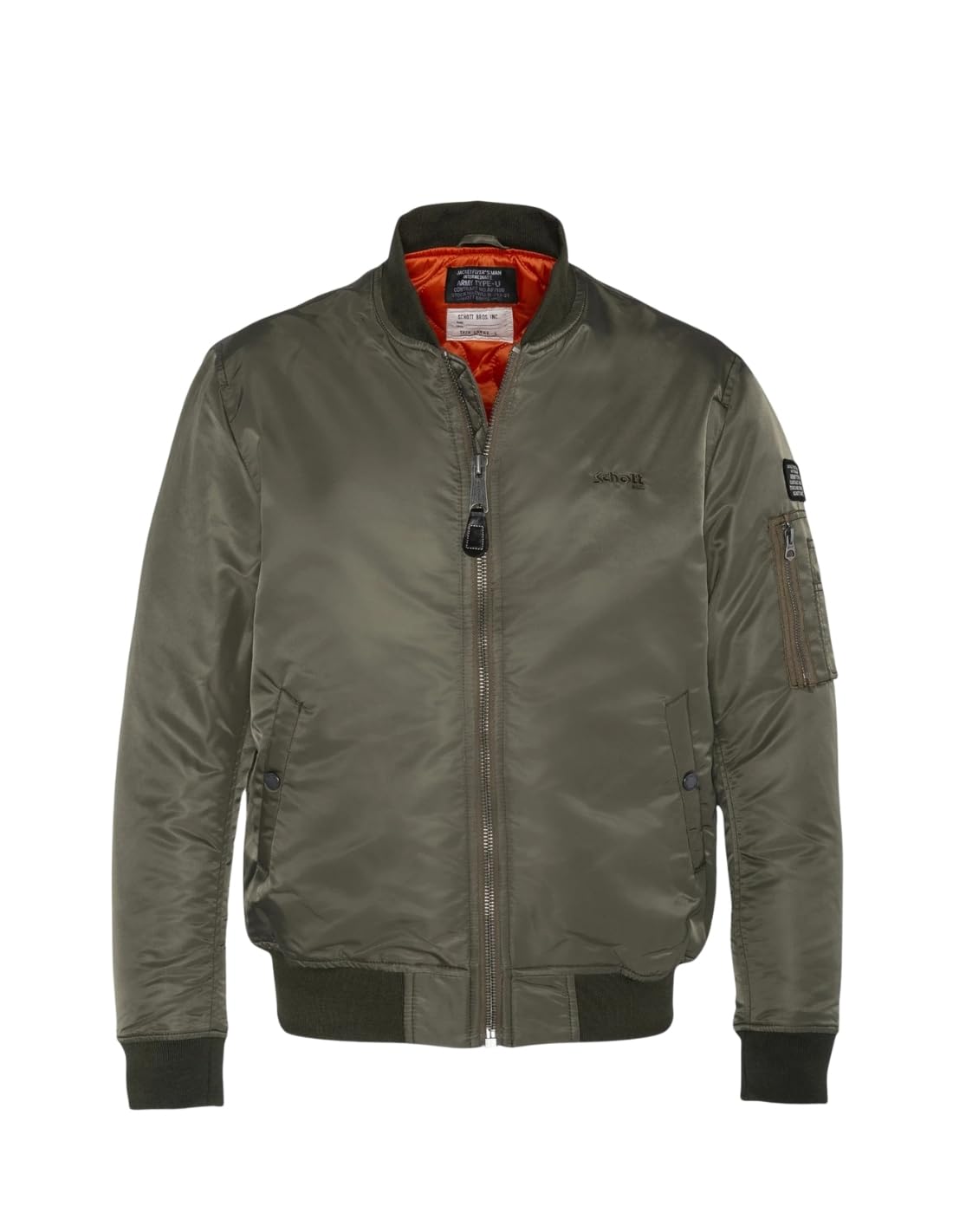Schott NYC Airforcers Schott Bomber Jacket, Army Khaki, XXL for Adults