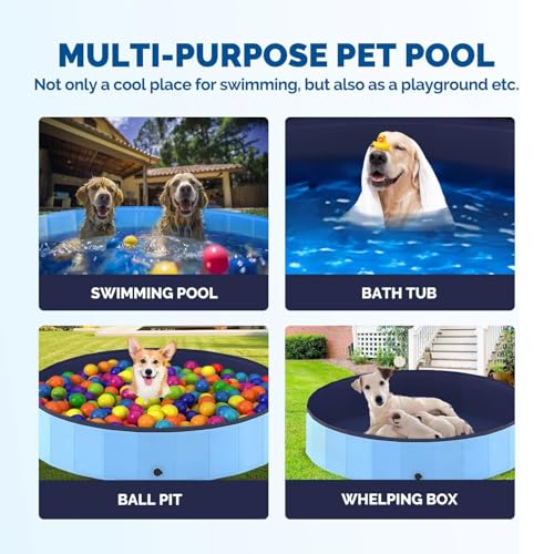 Hundepool, faltbar, PVC, für kleine Hunde, Badewannen, Garten (50 x 8 cm)