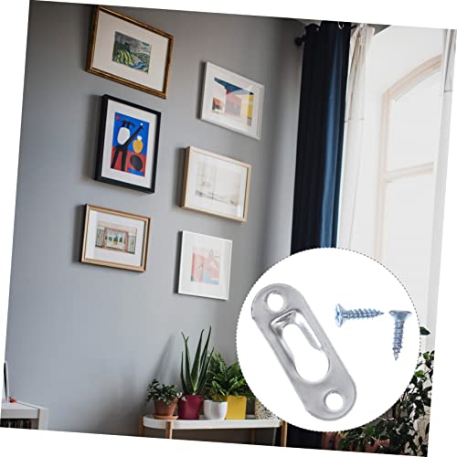 Image of HOMSFOU Mirror Hanging Kit 30 Keyhole Hangers Frame Hangers Metal Wall Mounting Hardware Easy to Use