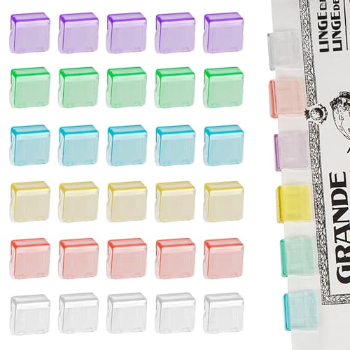 SHIDOW 30 Pack Colorful Medium Plastic Paper Clamps Office Document