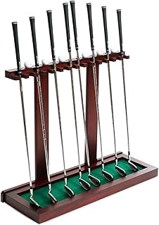 Premium Wooden Club Display Rack | 14 Club Capacity | Perfect for Golf Simulators | Solid Hardwood | 3 Color Options | Golf Ball Rack Included
