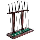 Eureka Golf Products Premium Wooden Club Display Rack | 14 Club Capacity | Perfect for Golf Simulators | Solid Hardwood | 3 Color Options | Golf Ball Rack Included