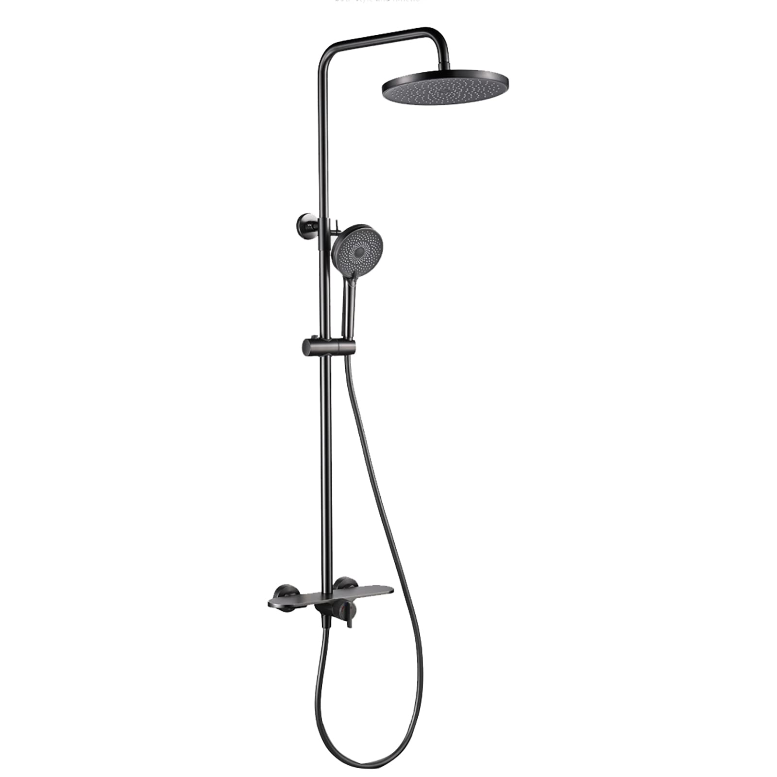 Système de douche à effet pluie 10 pouces en laiton mural avec bec