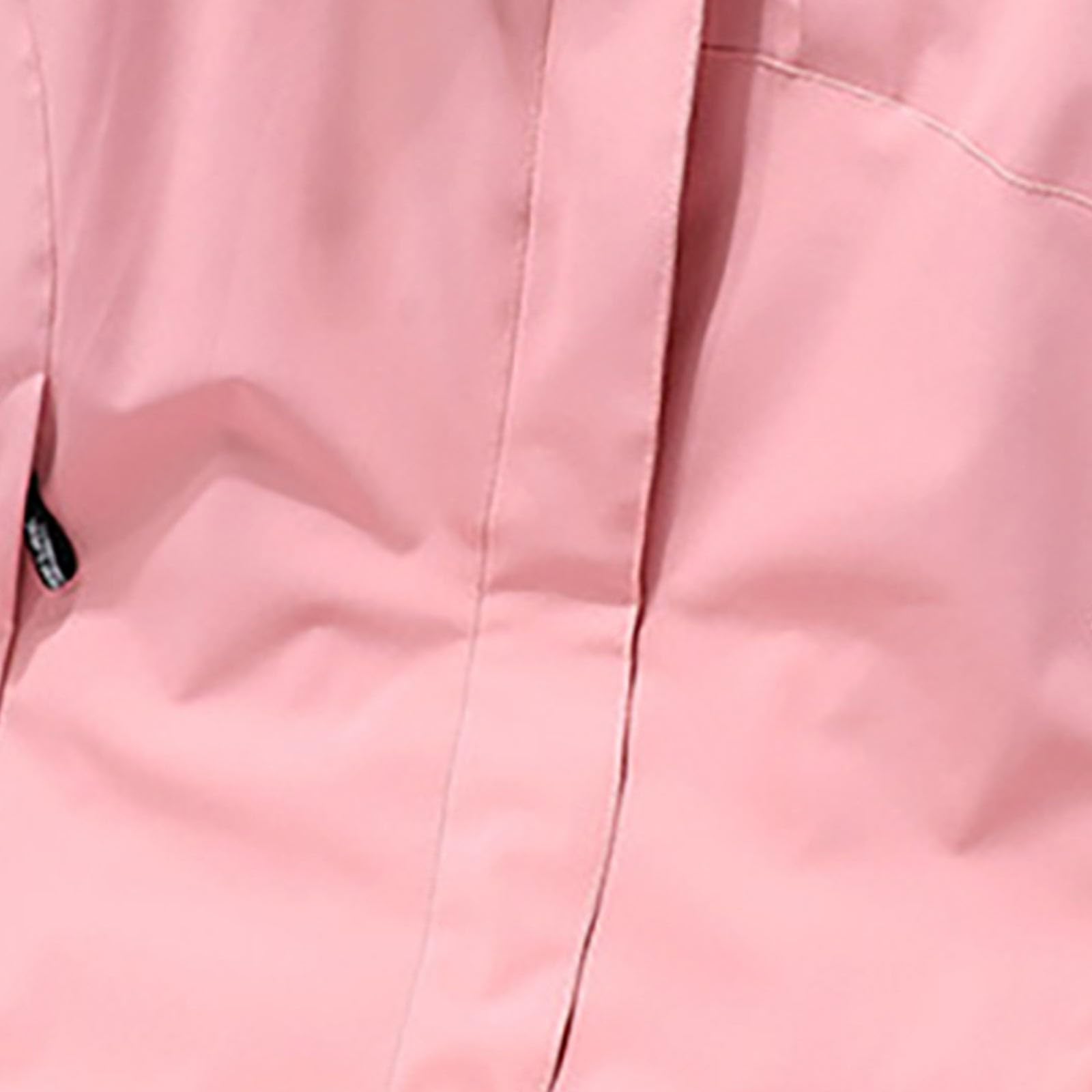 Giacca da trekking impermeabile da donna, giacca antipioggia spessa tinta unita giacche a vento con tasche con cerniera Baggy antivento con cappuccio impermeabile impermeabile trench cappotti casual