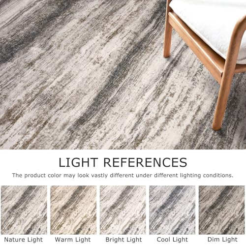 KOZYFLY Small Area Rug 2x3 Rug Entryway Rugs Modern Abstract, Washable Kitchen Rug Non-Slip Soft Rug, Black Brown Striped Entryway Rugs Abstract Print Faux Wool Doormat for Bedside Entrance