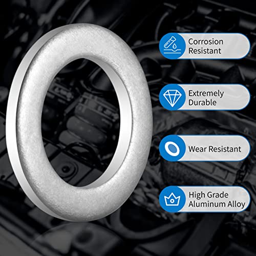 Image of 20 Pack M14 Oil Drain Plug Gaskets Crush Washers Seals Rings Compatible with Hon da Ya maha Triumph Ka wasaki Suzuki, Ideal for Oil Change, Replacement for The Part # 94109-14000