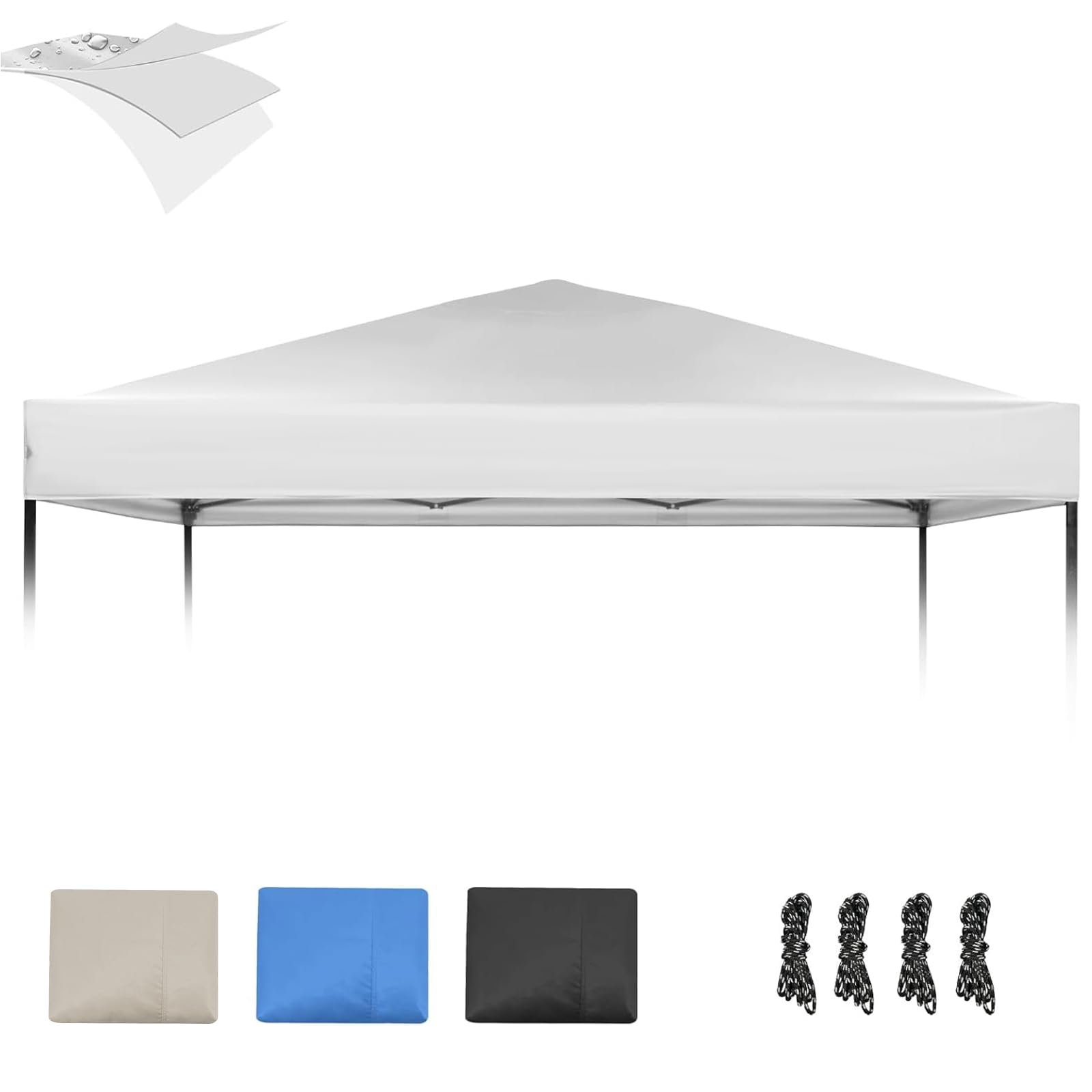 Photo 1 of 10×10 Canopy Replacement Top, Pop Up Canopy Replacement Tent Cover for Straight Leg Frame, Waterproof Canopy Top Cover for Garden Patio Camping (Top Only)(Grayish White)