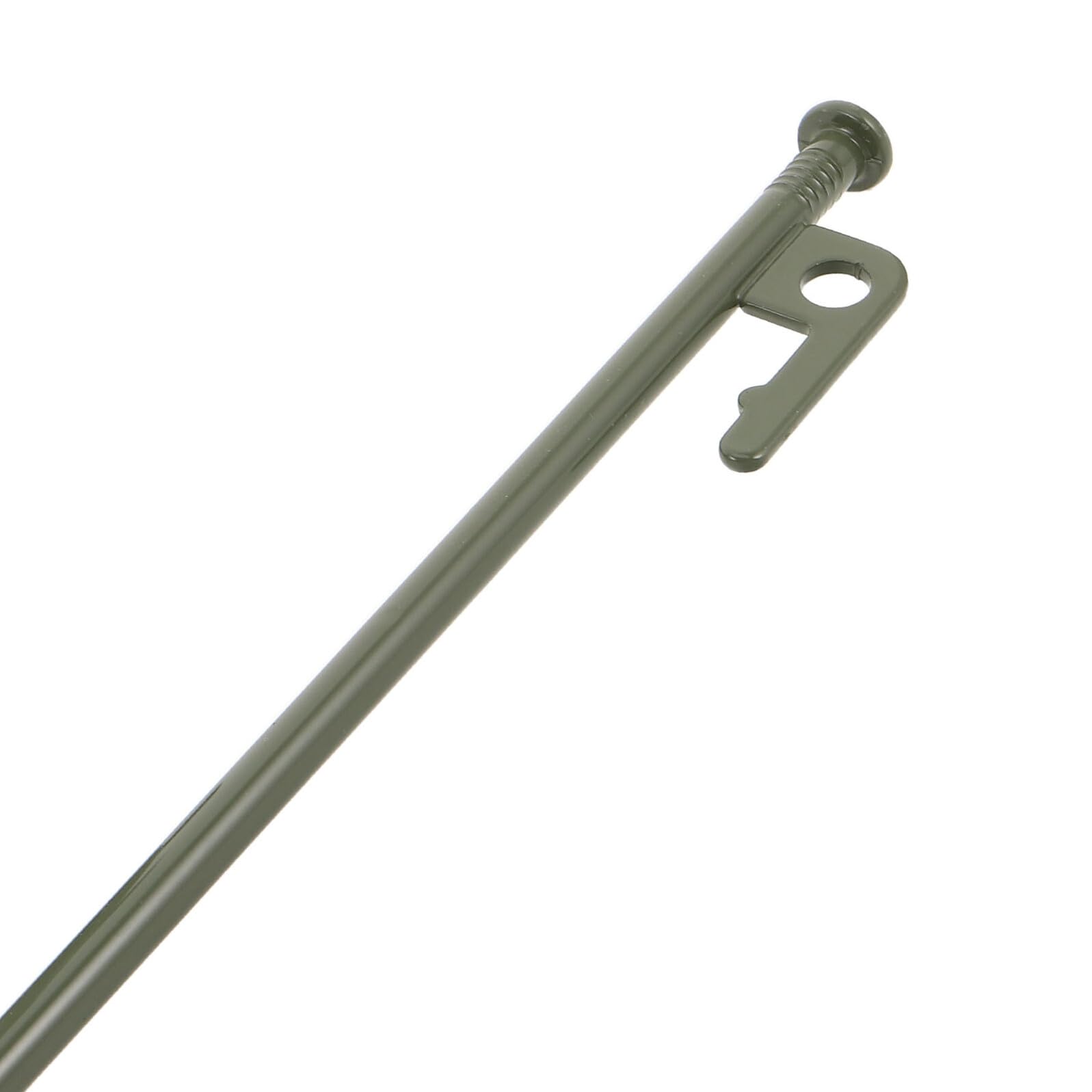 Toyvian Piquets de Camping en Acier Militaire Robustes Vert Armée, Kit Fixation pour Mâts de Tente Télescopiques avec 2 Fixateurs Réglables et 4 Piquets de 30 Cm, Accessoire pour Camping