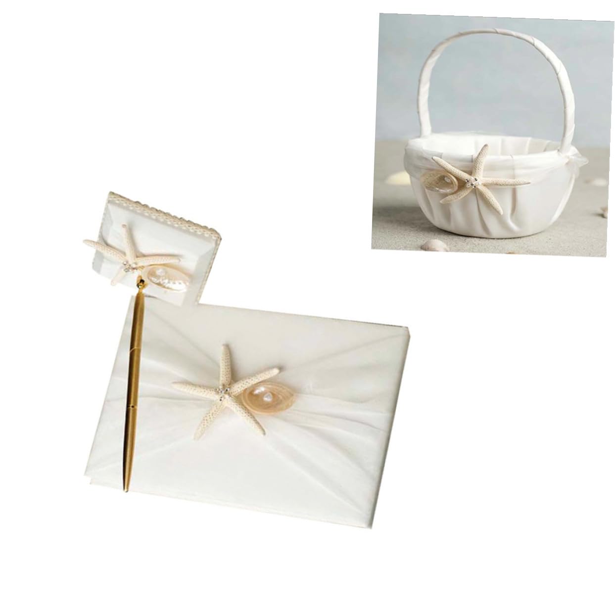 TOYANDONA Guest Book per Matrimonio in Stile Spiaggia con Copertina Bianco, per Registrazione Messaggi e Presenze a Feste di Nozze e Fidanzamento