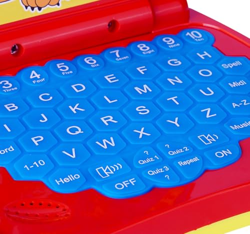 Image of Disney Mickey Mouse Educational Laptop Toy for Kids - Interactive Alphabet & Number Learning Tool, Music & Sounds,Screen-Free Tech Toy for Boys & Girls Ages 3+, Safe & Portable Learning Aid