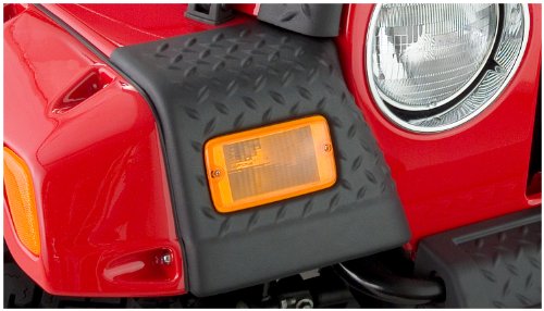 Bushwacker Trail Armor Front Corner Covers | 2-Piece Set, Black, Textured Finish | 14007 | Fits 1997-2006 Jeep Wrangler with Bushwacker's Flat Style, Pocket Style or the original factory flares