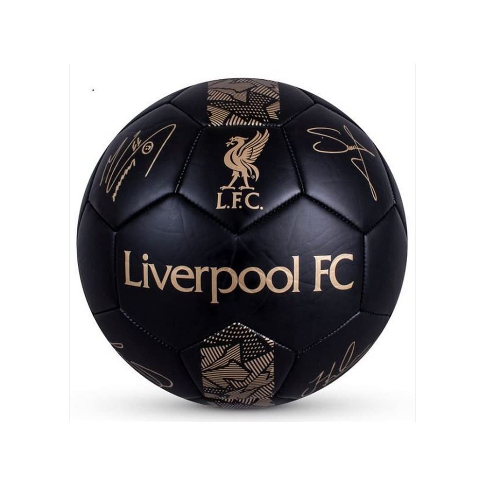 Liverpool FC Phantom Signature Team Merchandise Football Soccer Ball Black/Gold