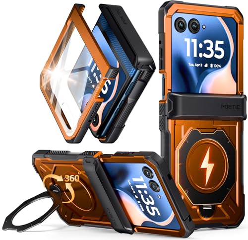 Coque Motorola Moto Razr 2025 Poetic Orange avec protection écran