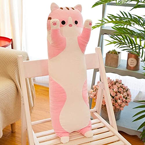 Image of Long Cat Plush Pillow Soft Cat Hugging Pillow Stuffed Animal Pillow Cute Kitty Sleeping Throw Pillow Gift for Kids
