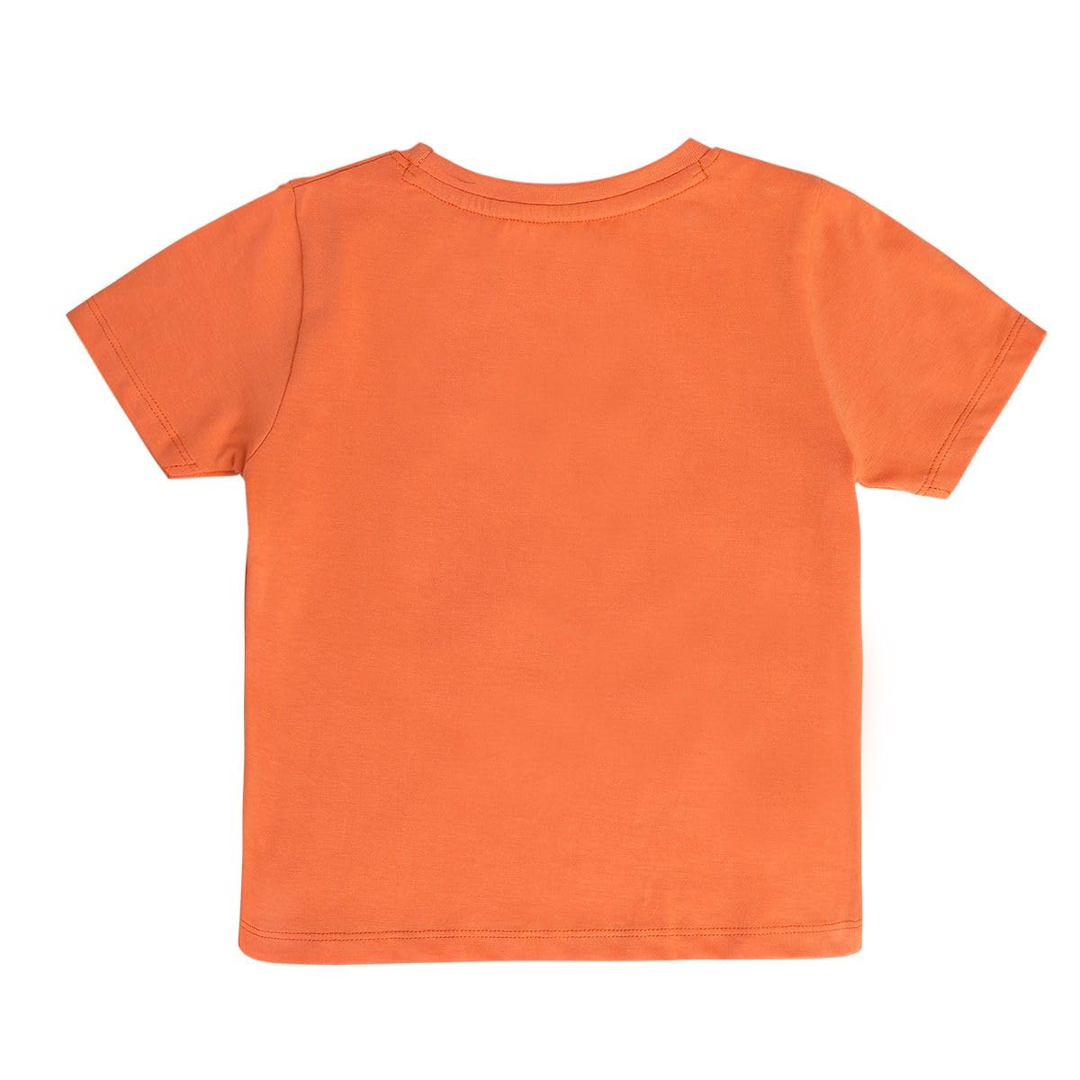 Mini Klub Girls Round Neck Short Sleeve Knitted Cotton Orange Color Top (3-4Y) - Image 3 thumbnail