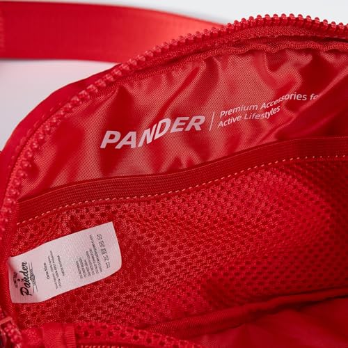 Image of Pander Two Way Zipper Fanny Pack Nylon Everywhere Belt Bag for Women, Water Repellent Waist Packs, Crossbody Bags with Adjustable Strap (Red).