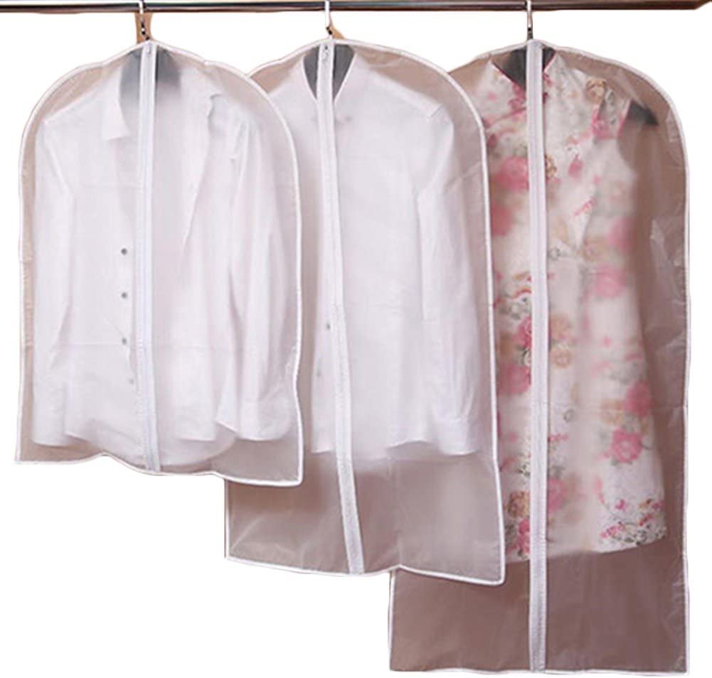Clear Dress Suit Covers Garment Overcoat Plastic Storage Bag Space Saver Travel Bags Size 60 80cm