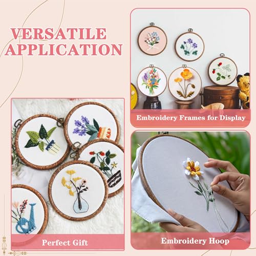 4Pcs Embroidery Frame for Dispaly 5inch to 10inch Cross Stitch Frame Set, Circle Embroidery Hoops Display Frame for Sewing and Wall Hang, Needlework, Embroidery Projects - Image 4