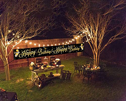 HOWAF Decorazioni Compleanno Oro Nero Striscioni